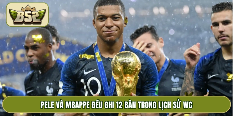Pele và Mbappe đều ghi 12 bàn trong lịch sử WC